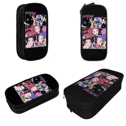 Kpop Demon Hunters Animated Kpop Films Pencil Case College Pencil Bag Students Zipper School Pencil Cases Pattern Stationery