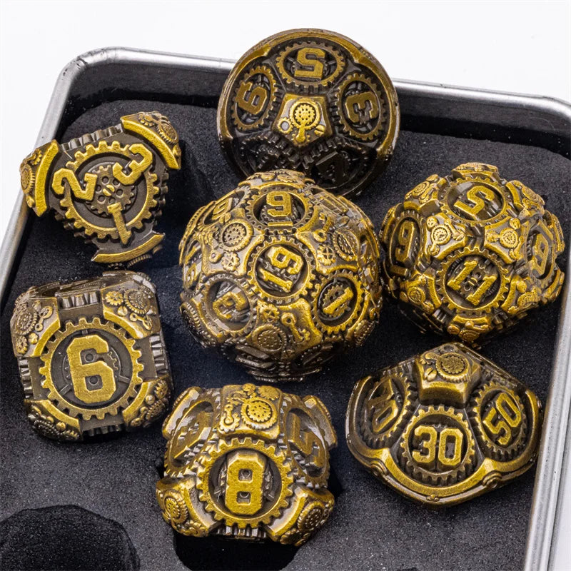7pcs Dice Set DND Metal Dice Full Set Dice for Dungeons and Dragons Polyhedral Dice RPG Dice D&D Dice Gift