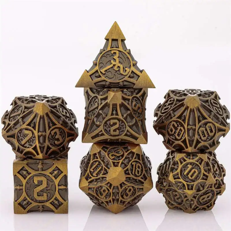 7pcs Dice Set DND Metal Dice Full Set Dice for Dungeons and Dragons Polyhedral Dice RPG Dice D&D Dice Gift