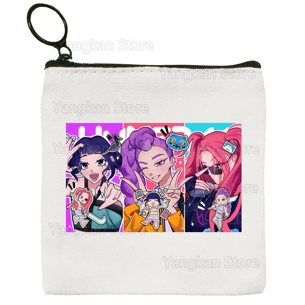 Kpop Demon Hunter K Pop Huntrix Kpop Cartoon Canvas Bag Design Canvas Simple and Fashionable Storage Bag