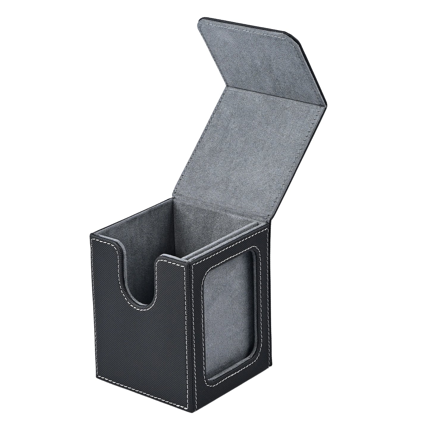 Magic The Gathering Commander Card Deck box with Display Window, Trading Card Storage Box, Can Hold 120 + Single sleeved Cards, Magnetic PU leather box