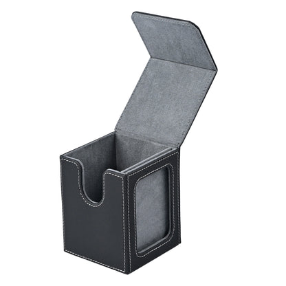 Magic The Gathering Commander Card Deck box with Display Window, Trading Card Storage Box, Can Hold 120 + Single sleeved Cards, Magnetic PU leather box