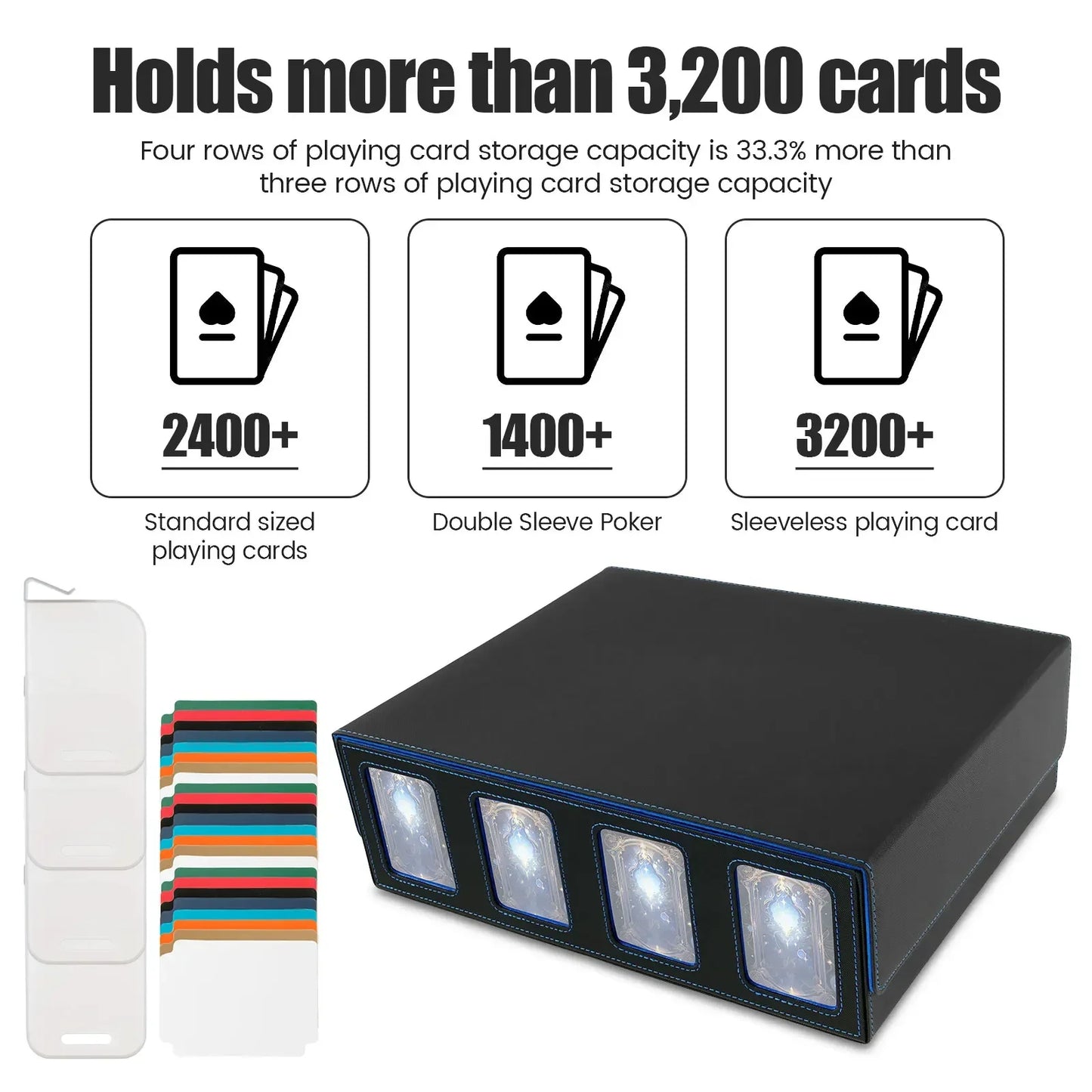 PU Leather Trading Card Storage Box Magnetic Closure Card Holder Game Collection Cards Case for Magic Game Cards Sports Cards