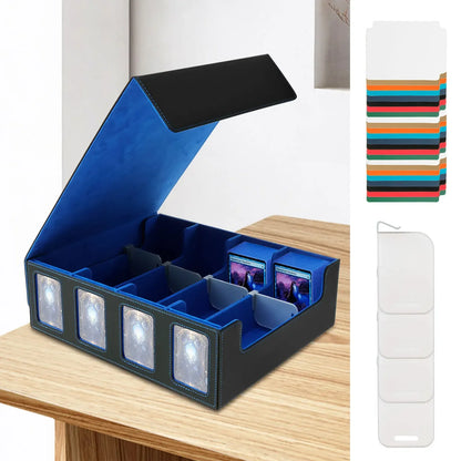 PU Leather Trading Card Storage Box Magnetic Closure Card Holder Game Collection Cards Case for Magic Game Cards Sports Cards