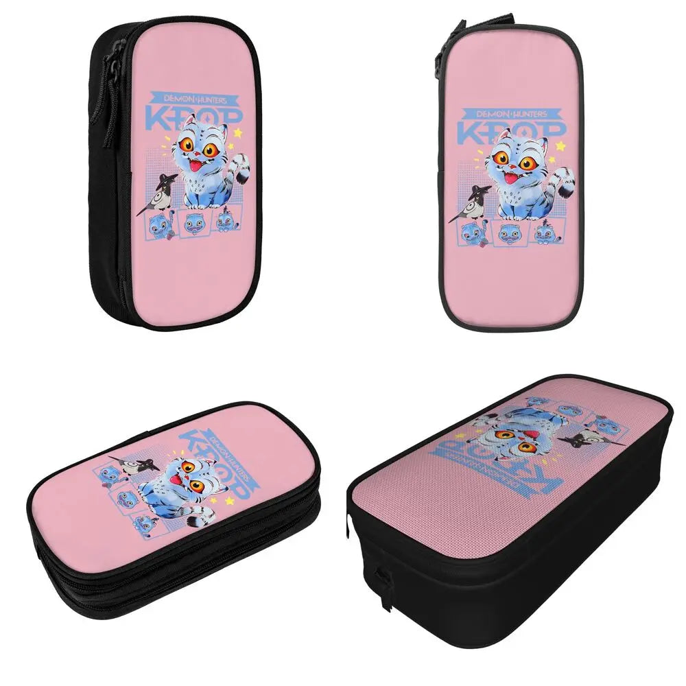 Kpop Demon Hunters Animated Kpop Films Pencil Case College Pencil Bag Students Zipper School Pencil Cases Pattern Stationery
