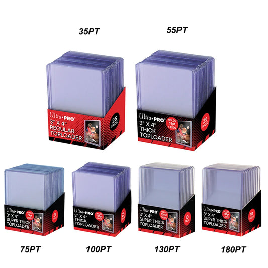 Ultra Pro 35/55/75/100/130/180PT Clear Regular Top Loaders Standard Size for All Trading Cards Baseball Card Protectors