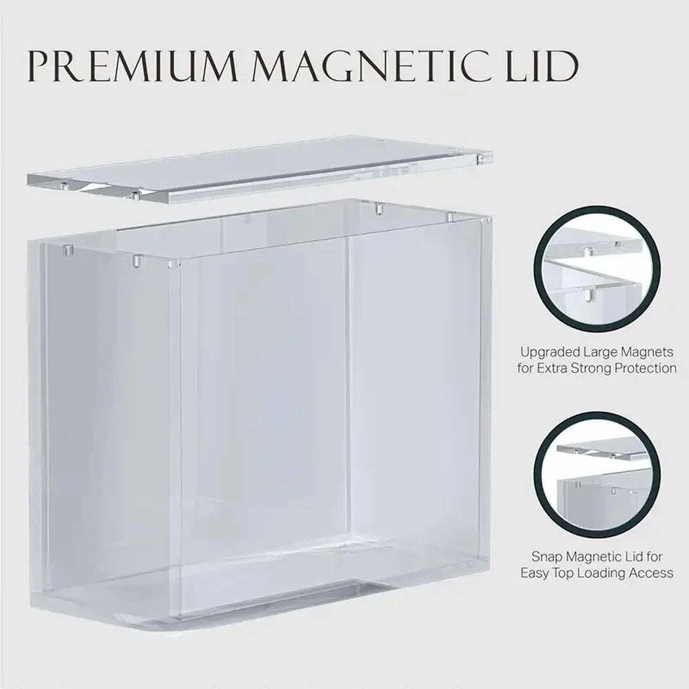 5mm acrylic stackable display box, compatible with Booster Box transparent magnetic buckle protective box