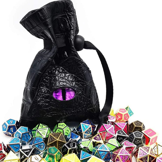 Drawstring Dice Bag PU Leather DND Dice Pouch Tarots Oracle Cards Storage Bag Gift Coins Jewelry Accessories Dice Bag