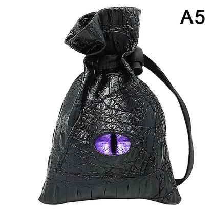 Drawstring Dice Bag PU Leather DND Dice Pouch Tarots Oracle Cards Storage Bag Gift Coins Jewelry Accessories Dice Bag