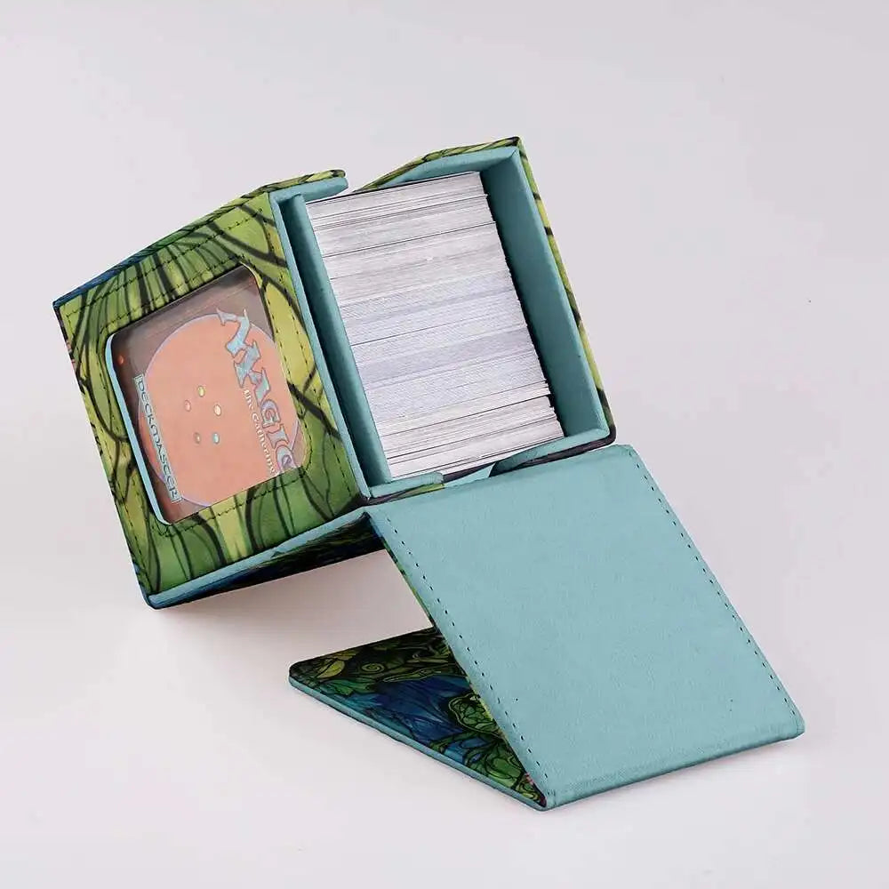TCG Deck Box 100+ PU Windowed Single Deck PTCG DCG Tabletop Gametrading Cards Storage Box Free 35tp Shell Deck 2 Spacers  2 Dice