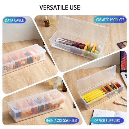 Storage Box With Adjustable Divider Clear Plastic Compartmentalized Organizer Box Holds 550+ Game Cards for Accessories Storages