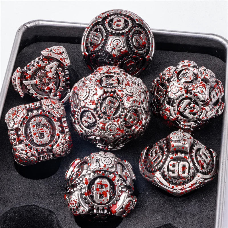7pcs Dice Set DND Metal Dice Full Set Dice for Dungeons and Dragons Polyhedral Dice RPG Dice D&D Dice Gift