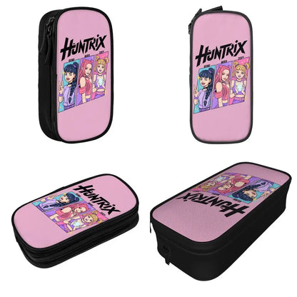 Kpop Demon Hunters Animated Kpop Films Pencil Case College Pencil Bag Students Zipper School Pencil Cases Pattern Stationery