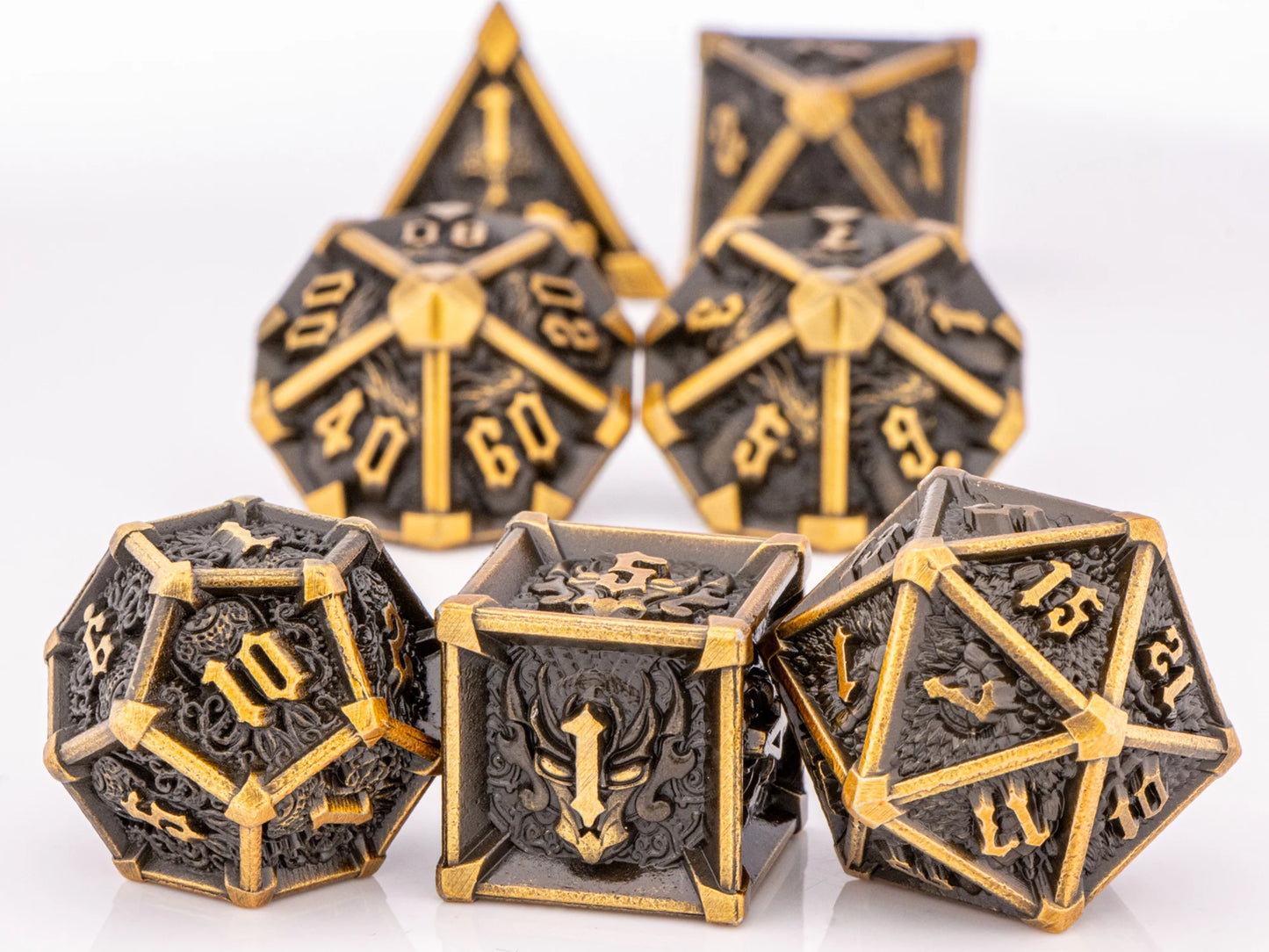 7pcs Dice Set DND Metal Dice Full Set Dice for Dungeons and Dragons Polyhedral Dice RPG Dice D&D Dice Gift