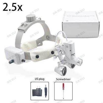 LED Dental LED Light Lamp Binocular Loupes Brightness Spot Adjustable Dental Lab 5W Headlamp for Surgical Headlight 2.5X 3.5X