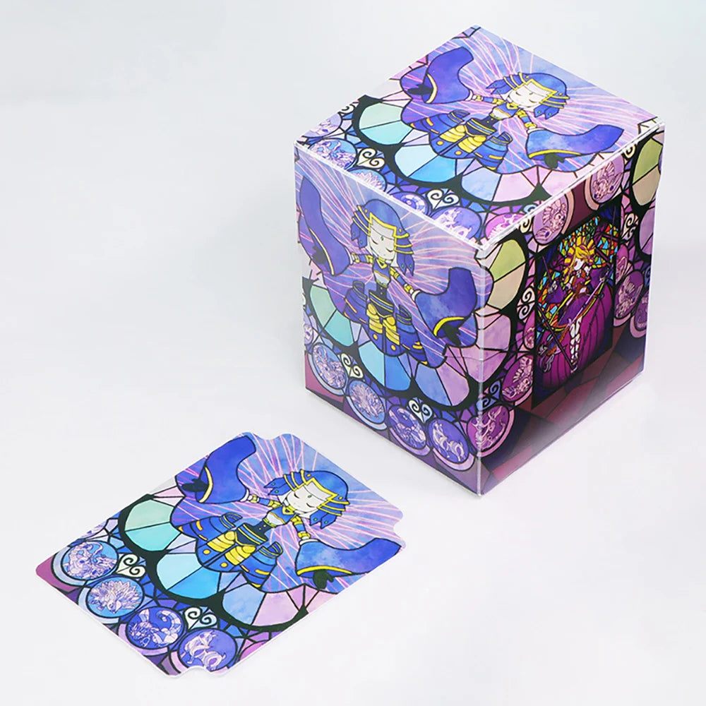 Anime Card Storage Box with Divider Labrynth Plastic Portable Card Case Hold 100+ Cards Trading Card Deck Box for MTG/YGO/PKM