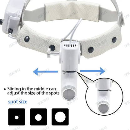LED Dental LED Light Lamp Binocular Loupes Brightness Spot Adjustable Dental Lab 5W Headlamp for Surgical Headlight 2.5X 3.5X