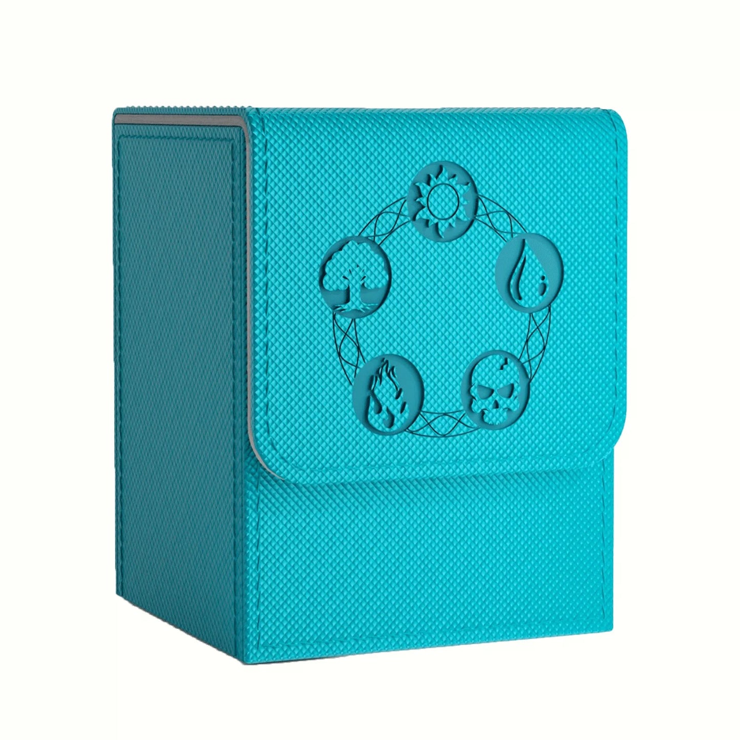 Card Deck Box, Copyrighted Design，Fits 100+ Single Sleeved Cards, Magnetic Closure PU Leather Card Box for TCG Cards