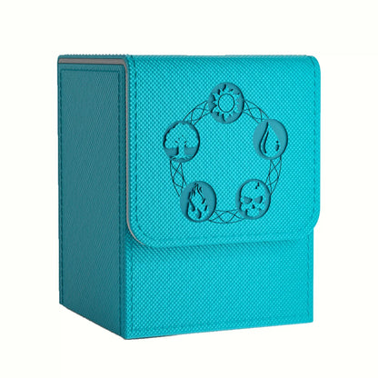 Card Deck Box, Copyrighted Design，Fits 100+ Single Sleeved Cards, Magnetic Closure PU Leather Card Box for TCG Cards