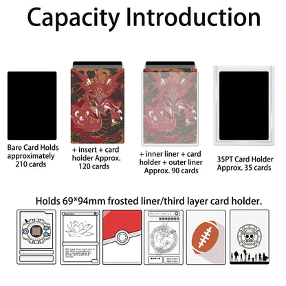 Deck Box TCG Card Storage Box Anime Card Game Dragon-Themed Card Holder With Cool Design Sky Dragon Design For Anime Cards Games