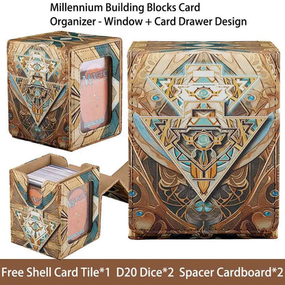 TCG Deck Box 100+ PU Windowed Single Deck PTCG DCG Tabletop Gametrading Cards Storage Box Free 35tp Shell Deck 2 Spacers  2 Dice