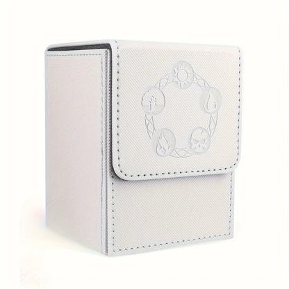 Card Deck Box, Copyrighted Design，Fits 100+ Single Sleeved Cards, Magnetic Closure PU Leather Card Box for TCG Cards