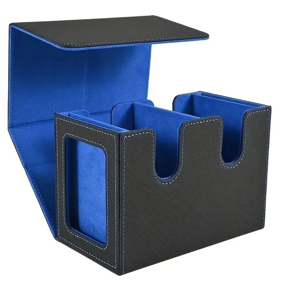 480+ Trading Card Deck Box  with 2pcs Toploader Double Window Commander Display Organizer for MTG TCG CCG Tabletop Gaming Deck