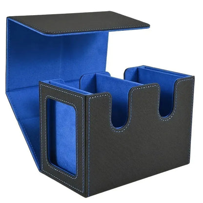 480+ Trading Card Deck Box  with 2pcs Toploader Double Window Commander Display Organizer for MTG TCG CCG Tabletop Gaming Deck