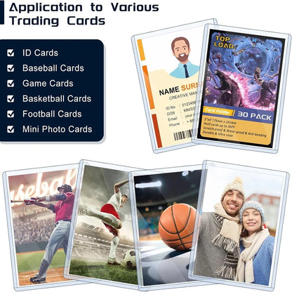 25-100pcs Card Sleeves Holder PVC Game Trading Card TopLoaders Hard Plastic Toy Top Loaders For Protectors Storage Gift