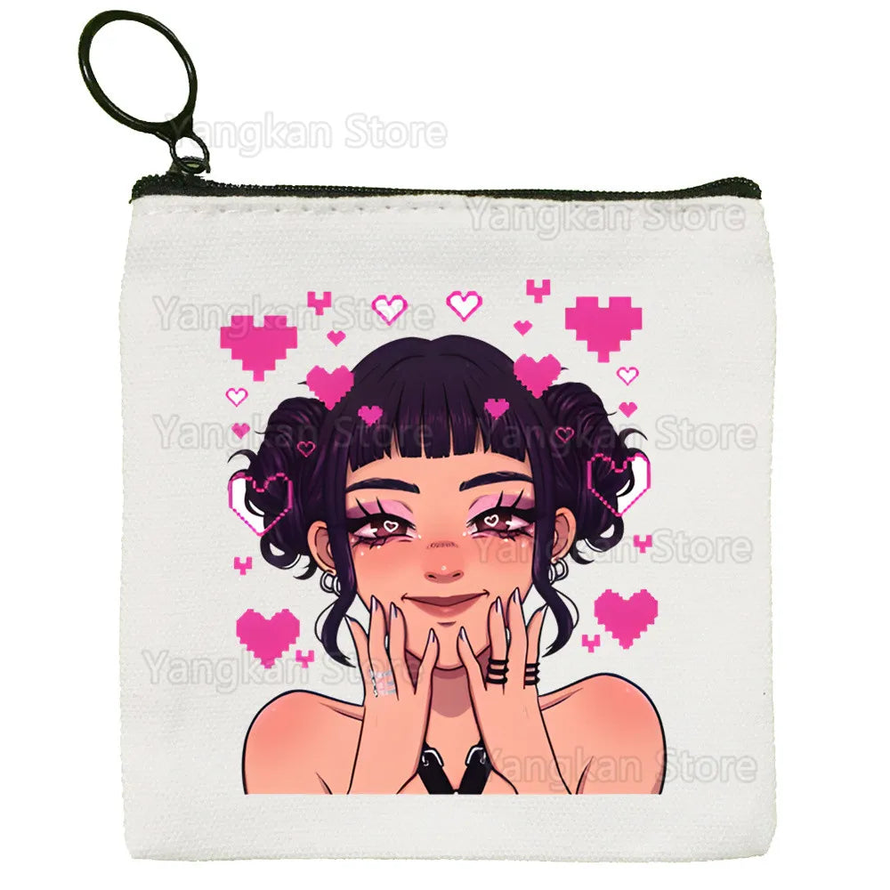 Kpop Demon Hunter K Pop Huntrix Kpop Cartoon Canvas Bag Design Canvas Simple and Fashionable Storage Bag