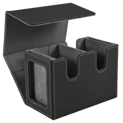 480+ Trading Card Deck Box  with 2pcs Toploader Double Window Commander Display Organizer for MTG TCG CCG Tabletop Gaming Deck