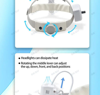 LED Dental LED Light Lamp Binocular Loupes Brightness Spot Adjustable Dental Lab 5W Headlamp for Surgical Headlight 2.5X 3.5X