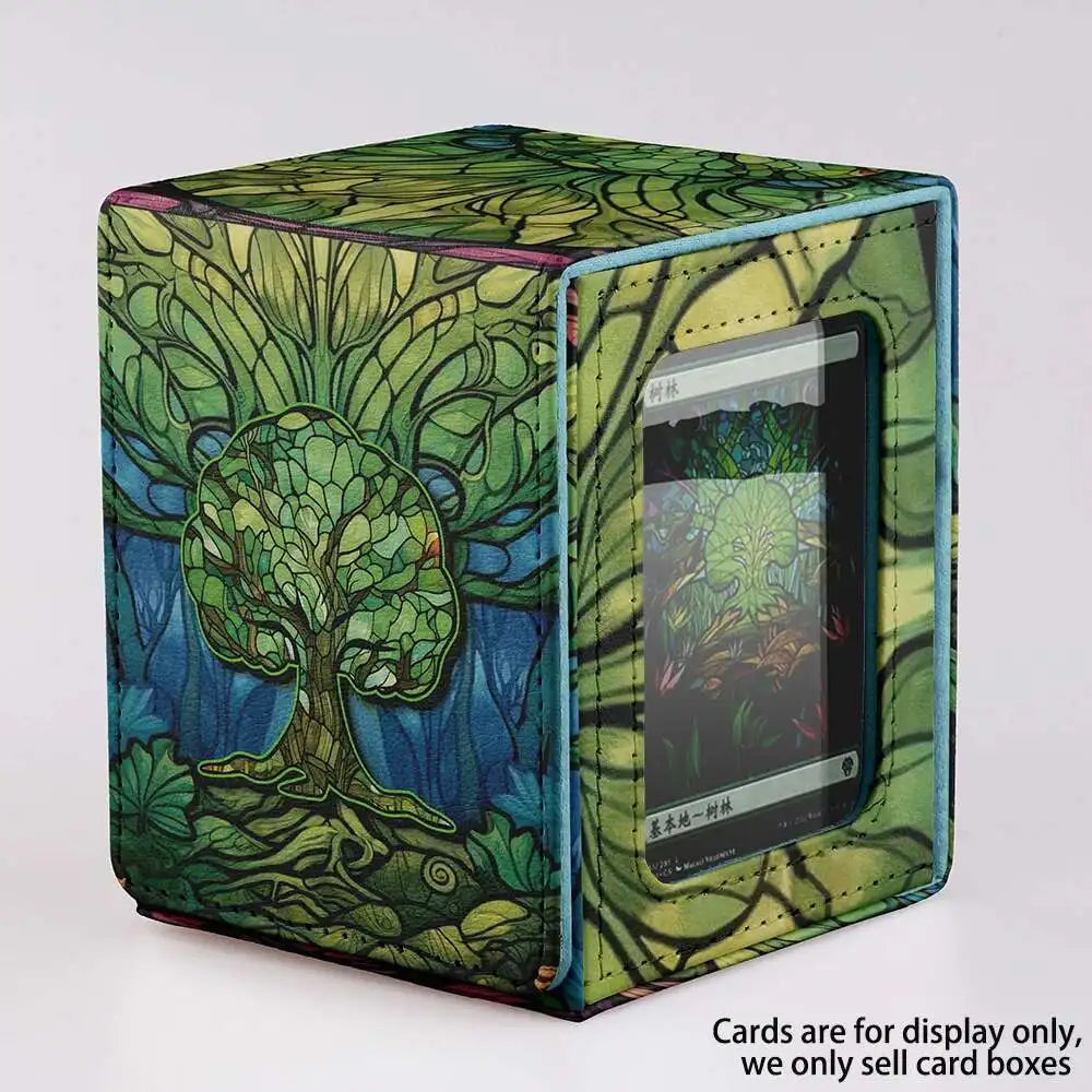 TCG Deck Box 100+ PU Windowed Single Deck PTCG DCG Tabletop Gametrading Cards Storage Box Free 35tp Shell Deck 2 Spacers  2 Dice