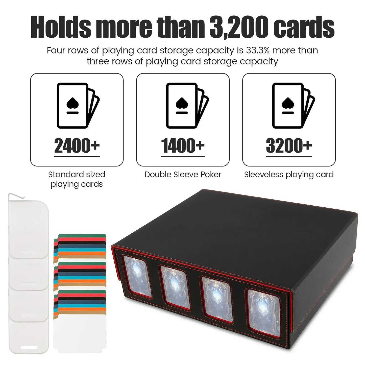 PU Leather Trading Card Storage Box Magnetic Closure Card Holder Game Collection Cards Case for Magic Game Cards Sports Cards