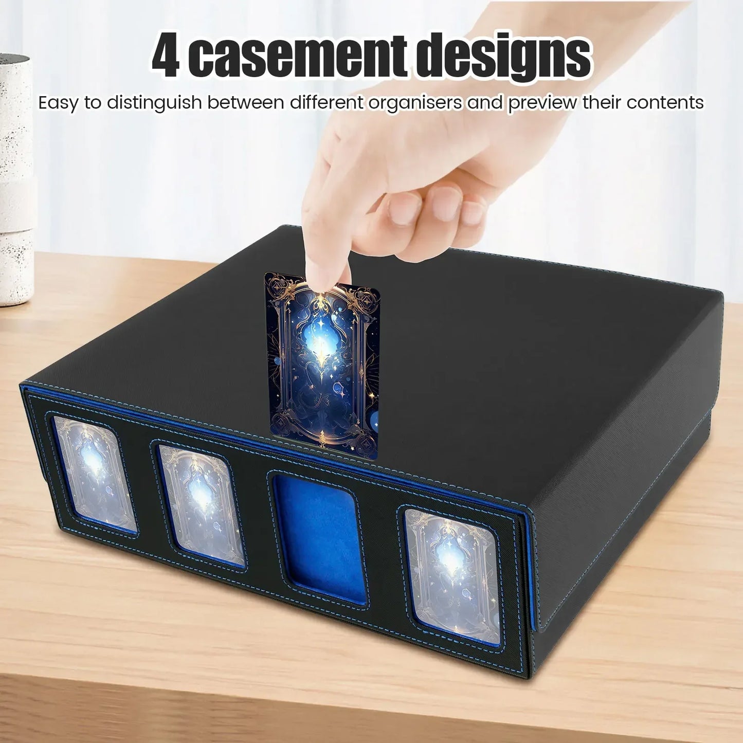 PU Leather Trading Card Storage Box Magnetic Closure Card Holder Game Collection Cards Case for Magic Game Cards Sports Cards