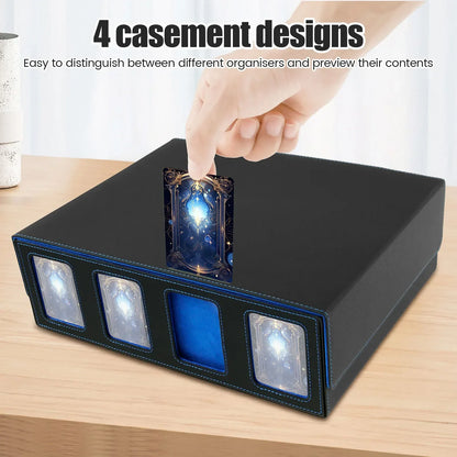 PU Leather Trading Card Storage Box Magnetic Closure Card Holder Game Collection Cards Case for Magic Game Cards Sports Cards