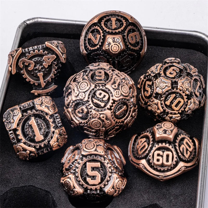 7pcs Dice Set DND Metal Dice Full Set Dice for Dungeons and Dragons Polyhedral Dice RPG Dice D&D Dice Gift