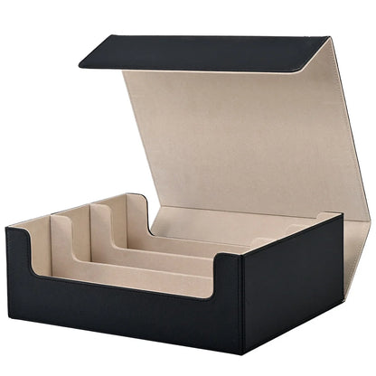 Trading card storage box, can hold 1800+ single decks, magnetic closure PU leather card box, fits for TCG,Yugion cards