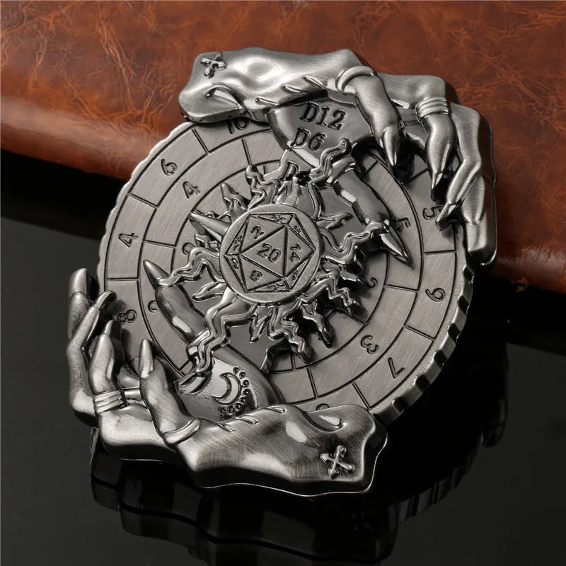 Creative Magic Hand Design Metal Dice Spinner 7-in-1 Dice Rotating Roller Entertainment Role Play Gaming Accessory Wedding Gift