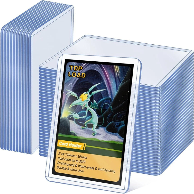 25-100pcs Card Sleeves Holder PVC Game Trading Card TopLoaders Hard Plastic Toy Top Loaders For Protectors Storage Gift