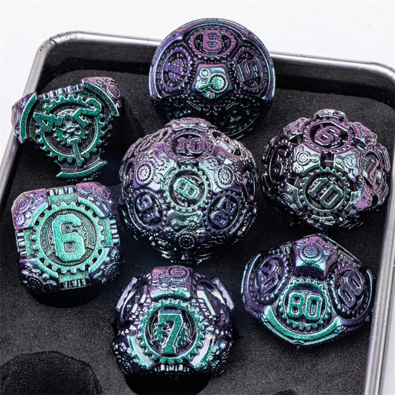 7pcs Dice Set DND Metal Dice Full Set Dice for Dungeons and Dragons Polyhedral Dice RPG Dice D&D Dice Gift