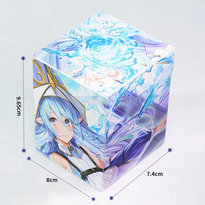 Anime Card Storage Box with Divider Labrynth Plastic Portable Card Case Hold 100+ Cards Trading Card Deck Box for MTG/YGO/PKM