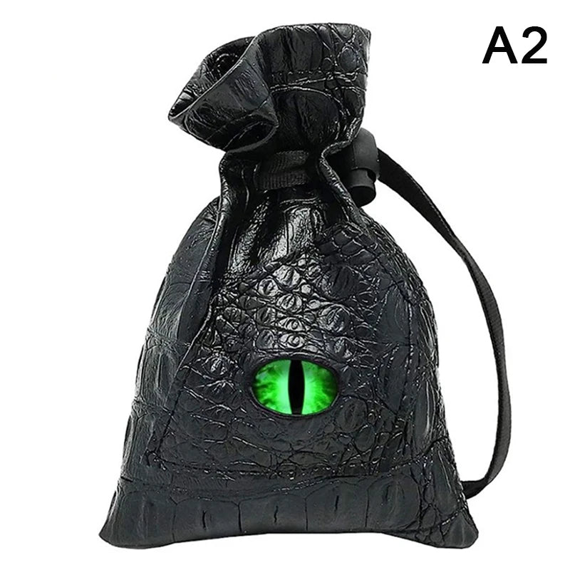 Drawstring Dice Bag PU Leather DND Dice Pouch Tarots Oracle Cards Storage Bag Gift Coins Jewelry Accessories Dice Bag