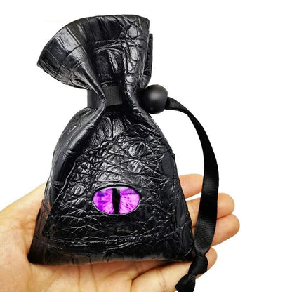 Drawstring Dice Bag PU Leather DND Dice Pouch Tarots Oracle Cards Storage Bag Gift Coins Jewelry Accessories Dice Bag