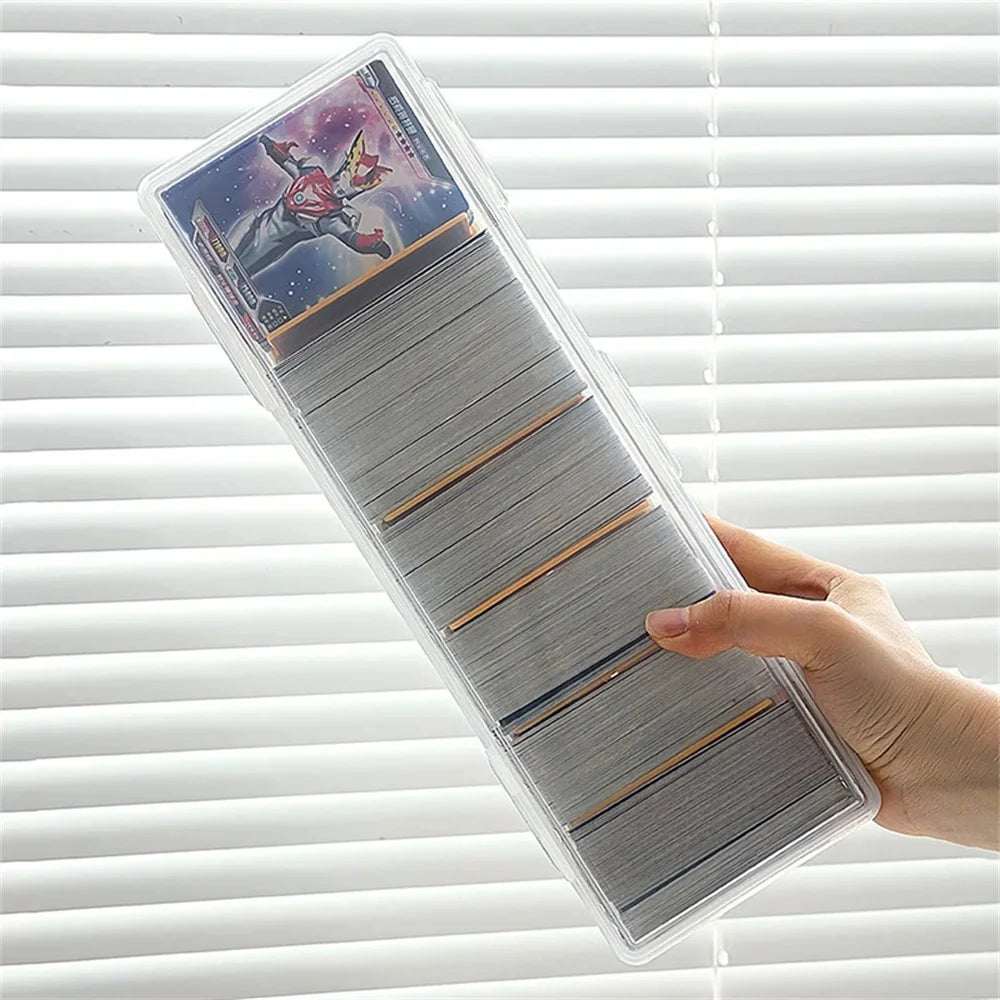 Storage Box With Adjustable Divider Clear Plastic Compartmentalized Organizer Box Holds 550+ Game Cards for Accessories Storages