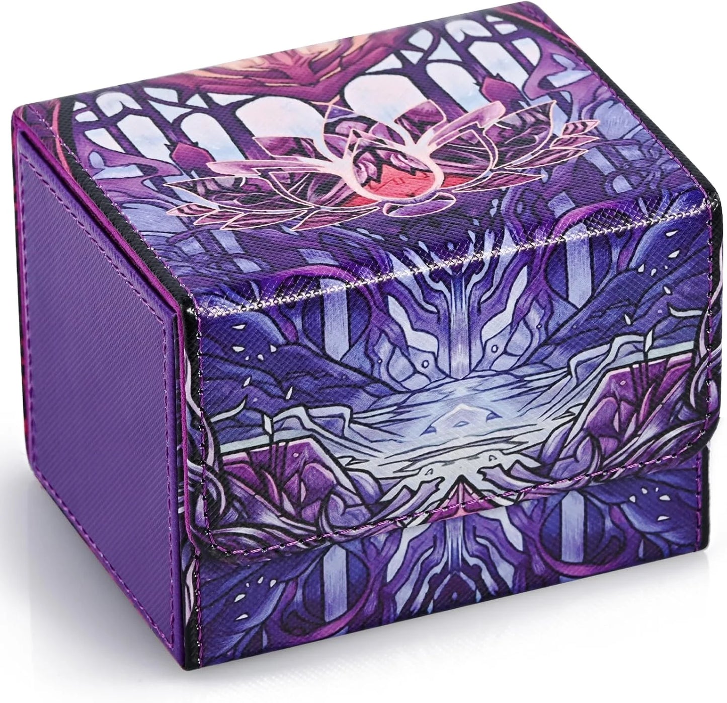Deck Box for TCG Cards, Trading Card Storage Box Holds 120+ Sleeved Cards PU Leather Card Box Suits CCG Magic Cards