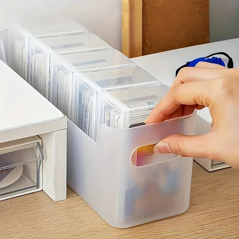 Plastic Card Storage Box Multifunctional Cards Orangizer Box Set with Dust Cover Household Organizer for Storing PTCG/MTG Cards