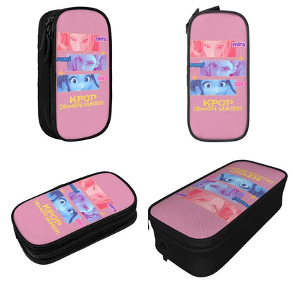 Kpop Demon Hunters Animated Kpop Films Pencil Case College Pencil Bag Students Zipper School Pencil Cases Pattern Stationery