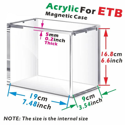 Acrylic stackable display box suitable for elite trainers, compatible with ETB high-quality rectangular storage box