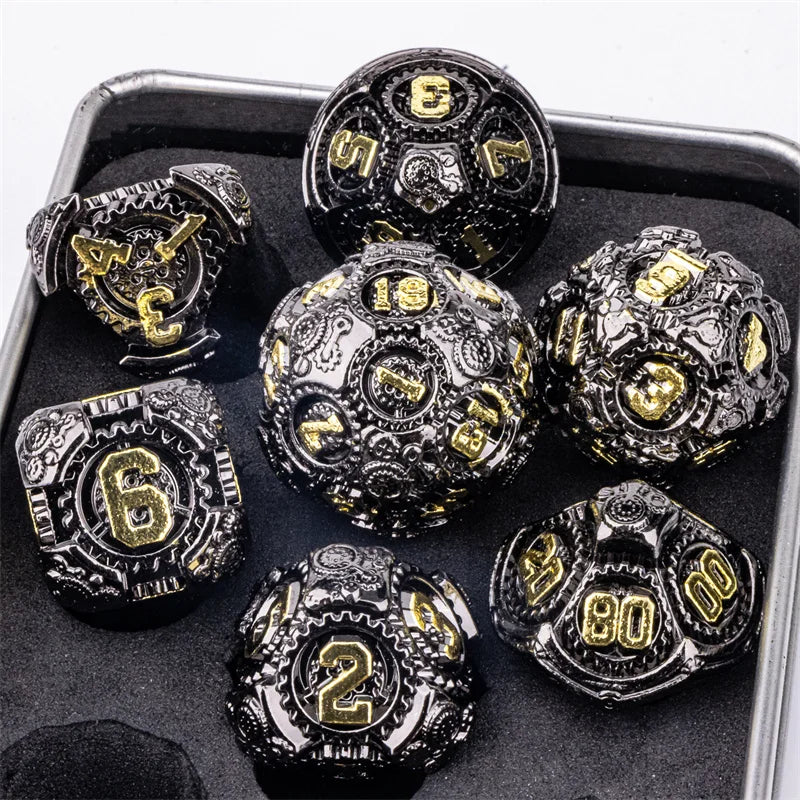 7pcs Dice Set DND Metal Dice Full Set Dice for Dungeons and Dragons Polyhedral Dice RPG Dice D&D Dice Gift